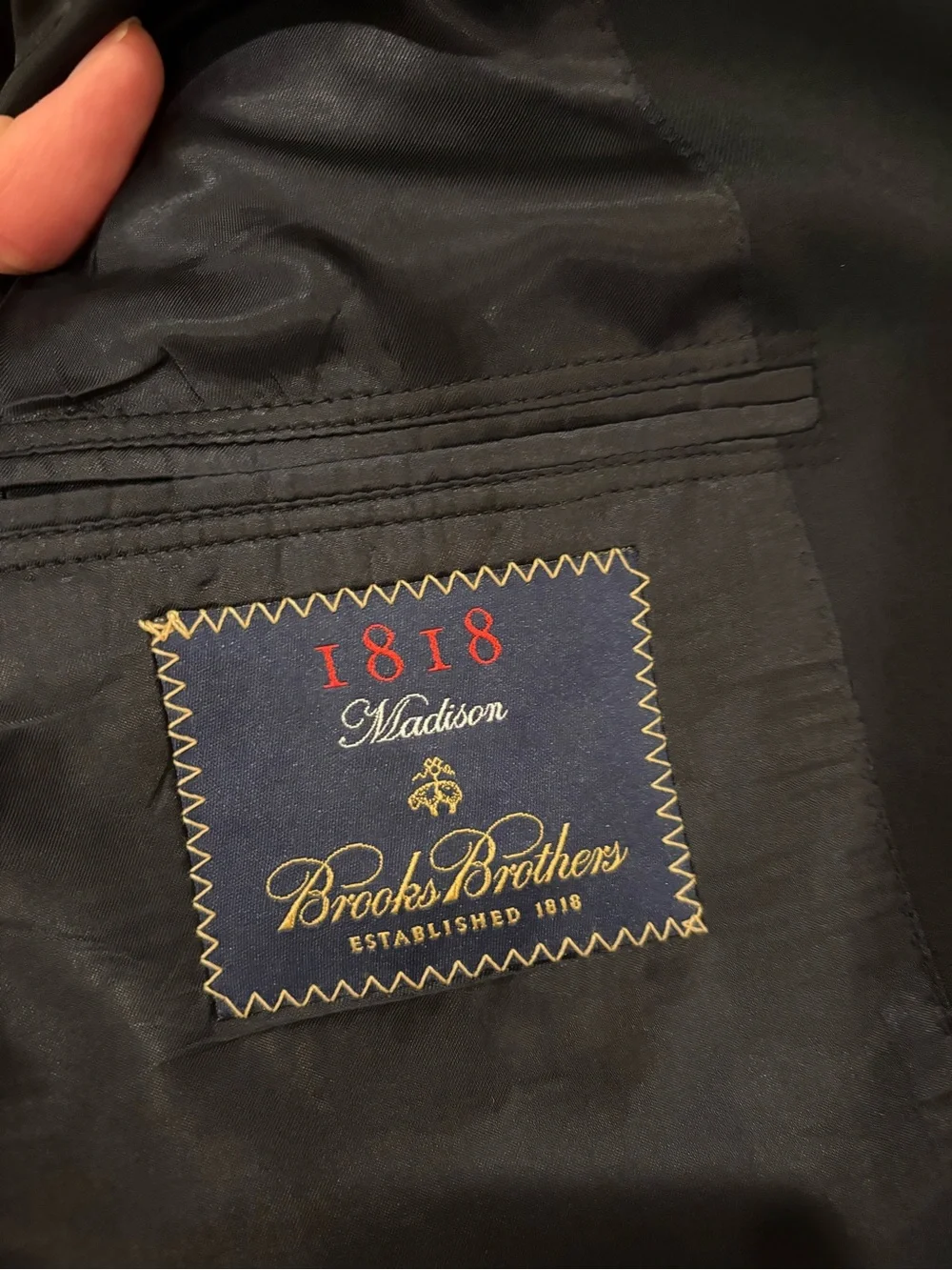 Brooks Brothers Men's Black Single-Breasted Suit Jacket